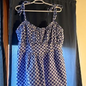 Aerie blue plaid dress knee length